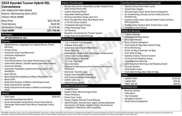 2024 Hyundai Tucson Hybrid SEL Convenience 2024 Hyundai Tucson Hybrid SEL Convenience