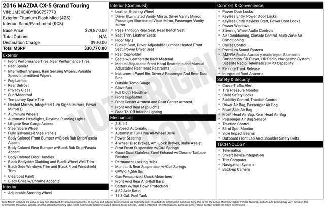 2016 Mazda CX-5 Grand Touring 2016 Mazda CX-5 Grand Touring