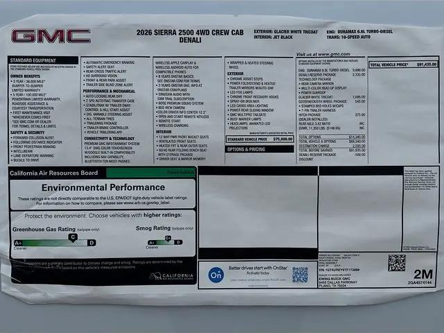 2026 GMC Sierra 2500HD Crew Cab, Standard Bed, Denali, 4WD