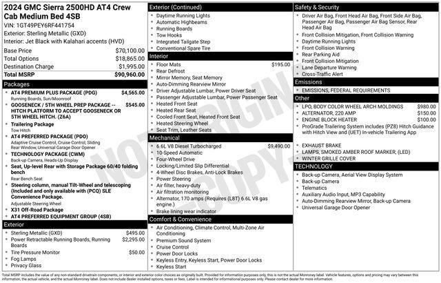 2024 GMC Sierra 2500HD 4WD Crew Cab Standard Bed AT4 2024 GMC Sierra 2500HD 4WD Crew Cab Standard Bed AT4