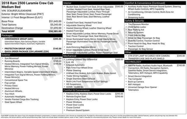 2018 RAM 2500 Laramie Crew Cab 4x4 64 Box 2018 RAM 2500 Laramie Crew Cab 4x4 64 Box