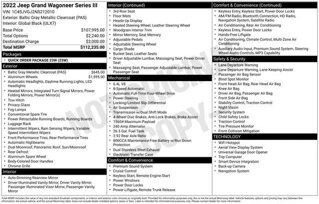 2022 Wagoneer Grand Wagoneer Series III 4x4 2022 Wagoneer Grand Wagoneer Series III 4x4