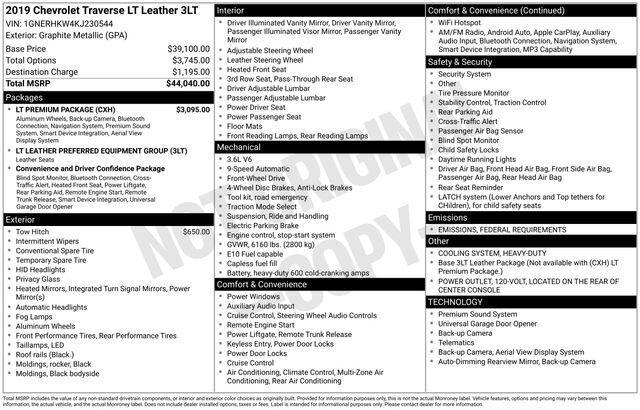2019 Chevrolet Traverse 3LT