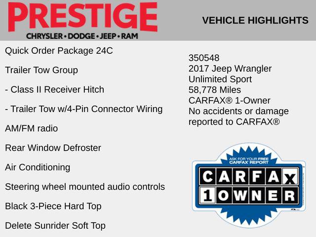 2017 Jeep Wrangler Unlimited Sport 4x4 2017 Jeep Wrangler Unlimited Sport 4x4