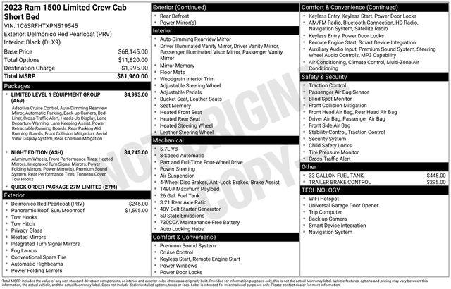 2023 RAM 1500 Limited Crew Cab 4x4 57 Box