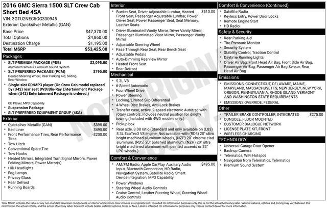 2016 GMC Sierra 1500 SLT 2016 GMC Sierra 1500 SLT