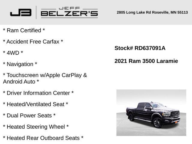 2021 RAM 3500 Laramie Crew Cab 4x4 64 Box 2021 RAM 3500 Laramie Crew Cab 4x4 64 Box