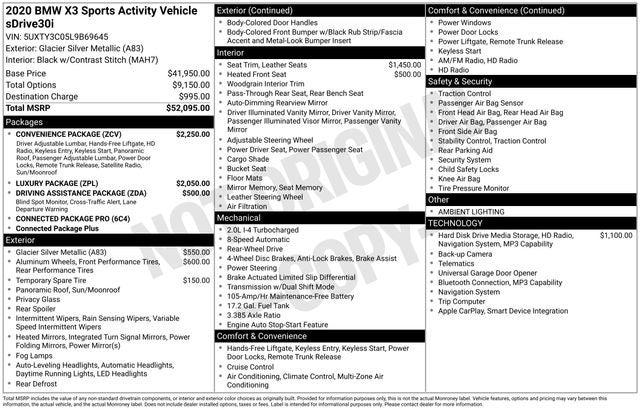 2020 BMW X3 sDrive30i 2020 BMW X3 sDrive30i