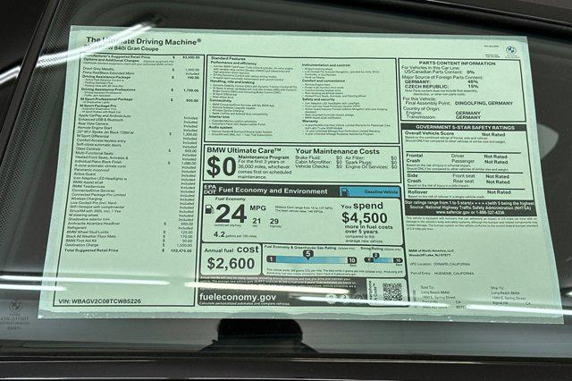 2026 BMW 840i Gran Coupe 840i