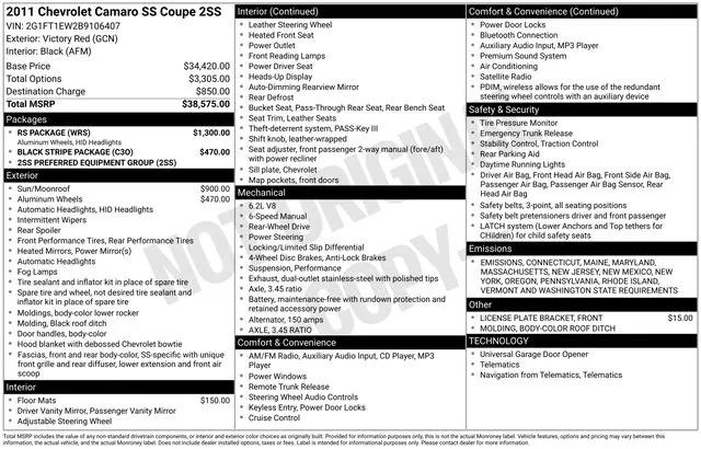 2011 Chevrolet Camaro 2SS