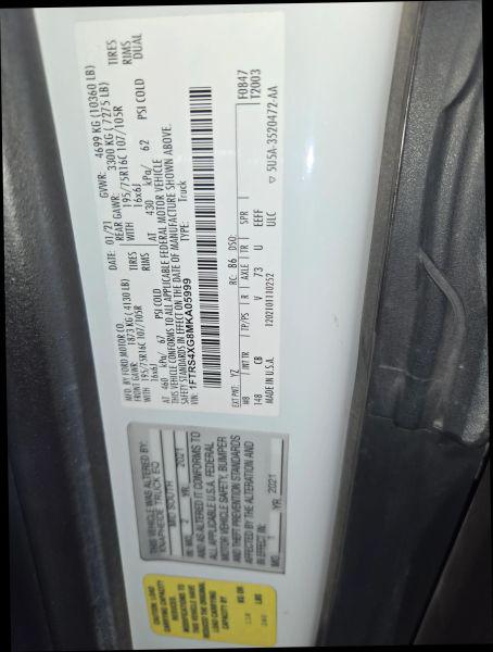 2021 Ford Transit Cargo Van Extended Length w/10 360-lb GVWR