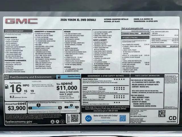 2026 GMC Yukon XL 2WD Denali