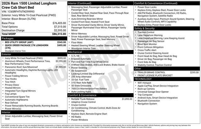 2026 Ram 1500 Limited Longhorn Crew Cab 4x4 57 Box