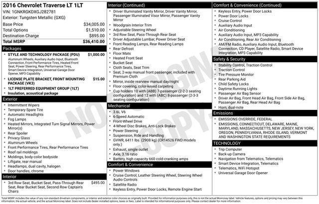 2016 Chevrolet Traverse 1LT 2016 Chevrolet Traverse 1LT