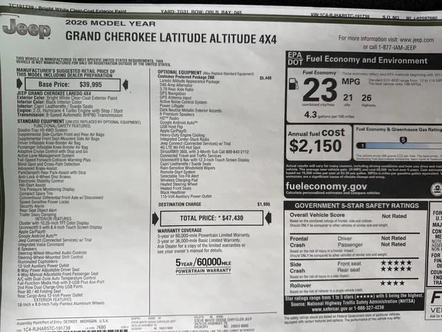 2026 Jeep Grand Cherokee Altitude 4x4