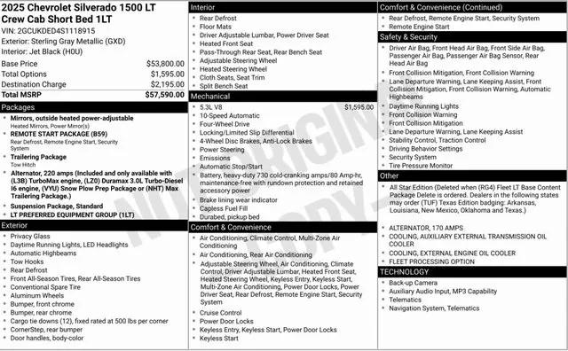 2025 Chevrolet Silverado 1500 4WD Crew Cab Standard Bed LT