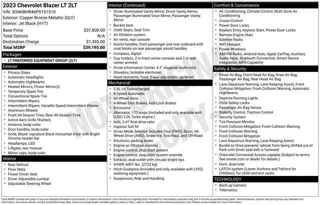 2023 Chevrolet Blazer AWD 2LT