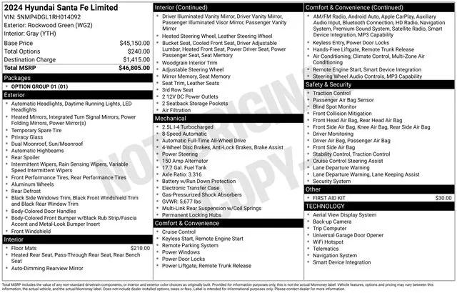 2024 Hyundai Santa Fe Limited 2024 Hyundai Santa Fe Limited