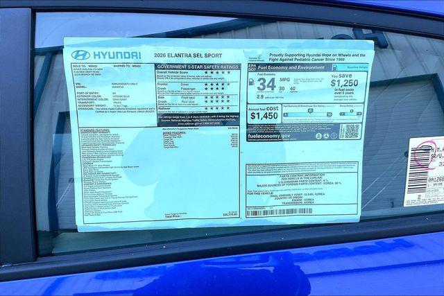New 2026 Hyundai Elantra SEL Sport For Sale in Olive Branch, MS