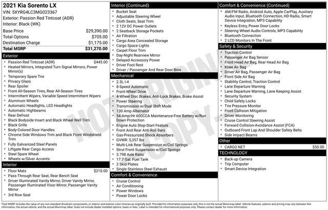 2021 Kia Sorento LX 2021 Kia Sorento LX