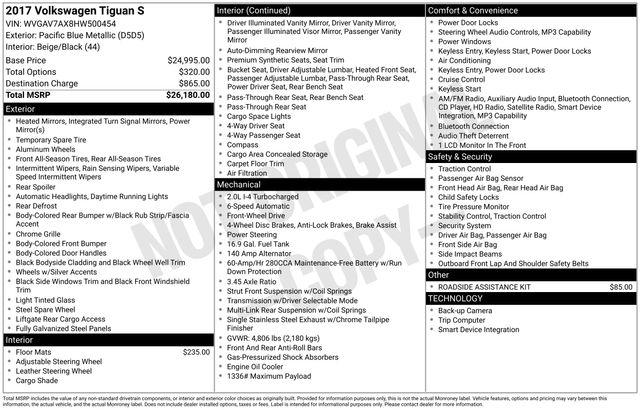 2017 Volkswagen Tiguan 2.0T S
