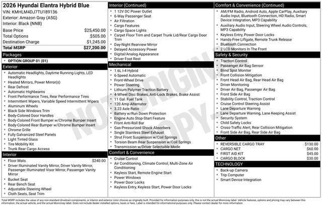 2026 Hyundai Elantra Hybrid Blue for sale in Dover, DE
