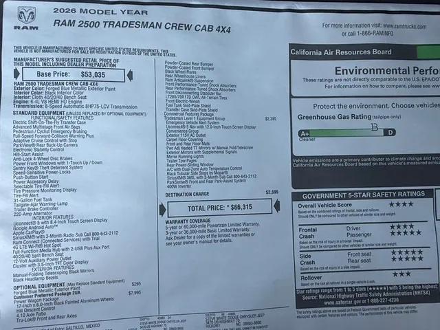 2026 Ram 2500 Tradesman Crew Cab 4x4 6'4" Box