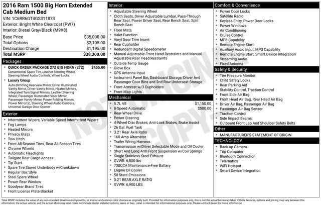2016 RAM 1500 Big Horn