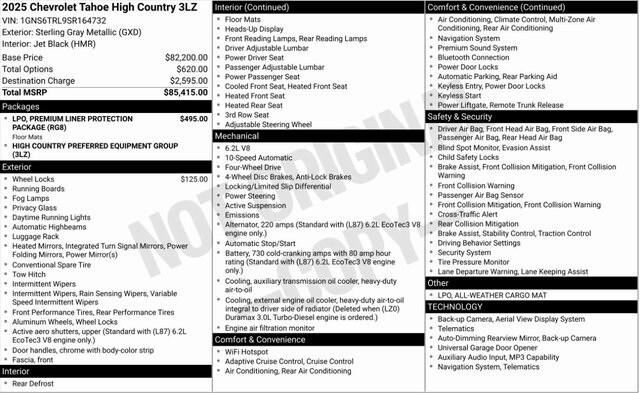 2025 Chevrolet Tahoe 4WD High Country 2025 Chevrolet Tahoe 4WD High Country