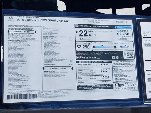 2026 Ram 1500 Big Horn Quad Cab 4x2 64 Box