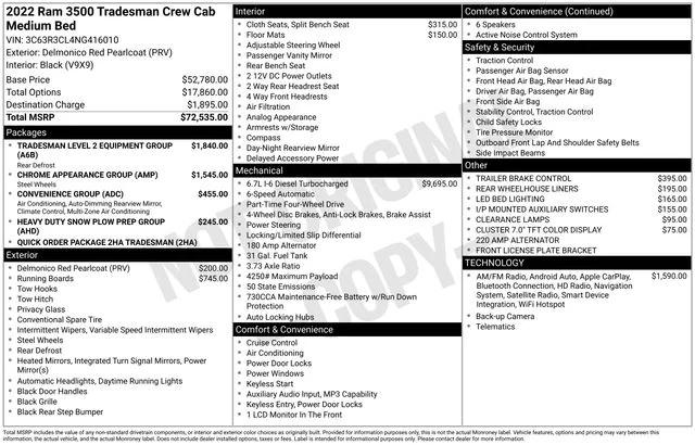 2022 RAM 3500 Tradesman Crew Cab 4x4 64 Box