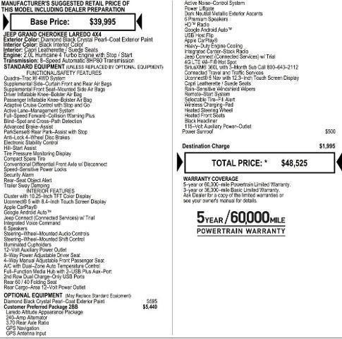 2026 Jeep Grand Cherokee GRAND CHEROKEE LAREDO ALTITUDE 4X4