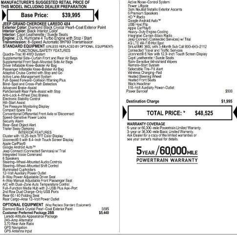 2026 Jeep Grand Cherokee GRAND CHEROKEE LAREDO ALTITUDE 4X4