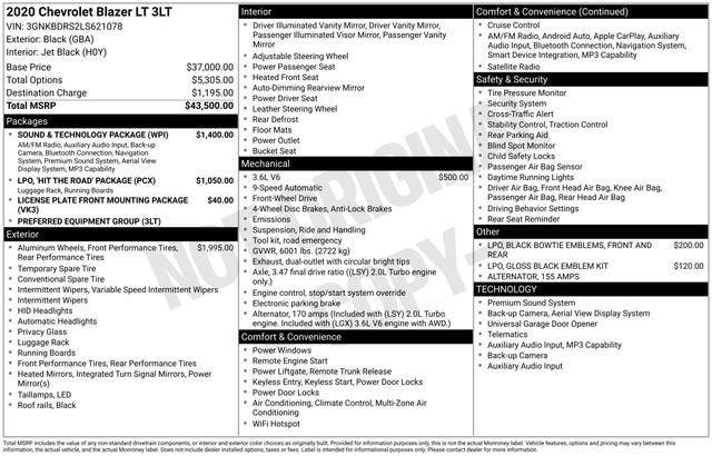 2020 Chevrolet Blazer FWD 3LT 2020 Chevrolet Blazer FWD 3LT
