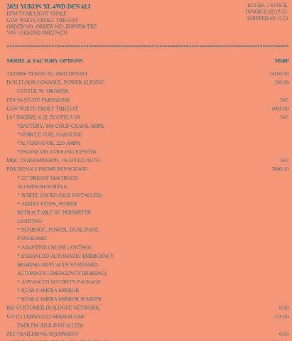 2021 GMC Yukon XL 4WD Denali