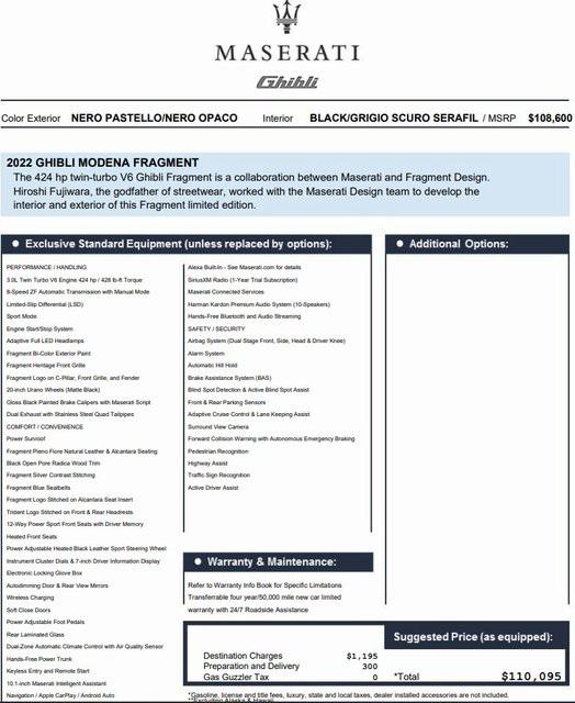 2022 Maserati Ghibli Modena 2022 Maserati Ghibli Modena