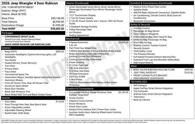 2026 Jeep Wrangler 4-Door Rubicon 4x4