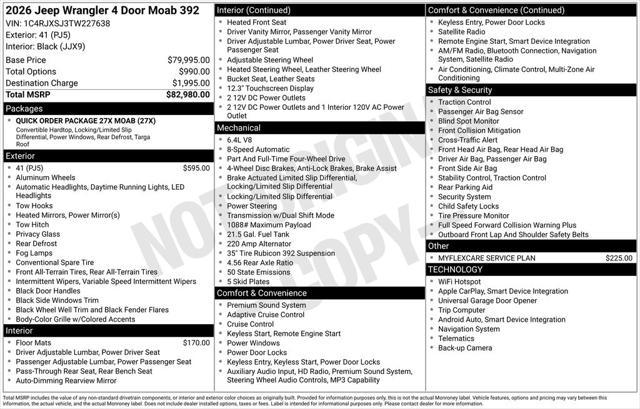 2026 Jeep Wrangler WRANGLER 4-DOOR MOAB 392