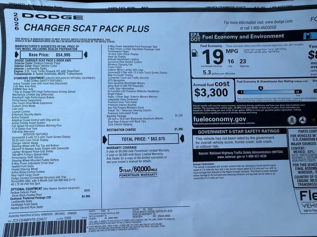 2026 Dodge Charger Scat Pack Plus 2-Door AWD