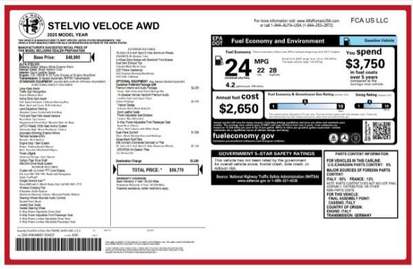 2025 Alfa Romeo Stelvio STELVIO AWD 2025 Alfa Romeo Stelvio STELVIO AWD