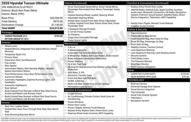 2020 Hyundai Tucson Ultimate 2020 Hyundai Tucson Ultimate