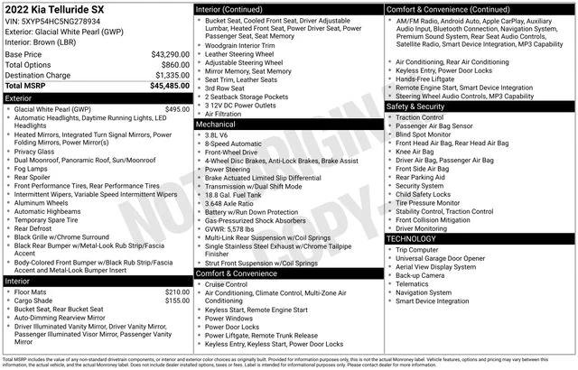 2022 Kia Telluride SX 2022 Kia Telluride SX