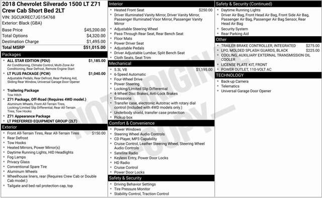 2018 Chevrolet Silverado 1500 2LT