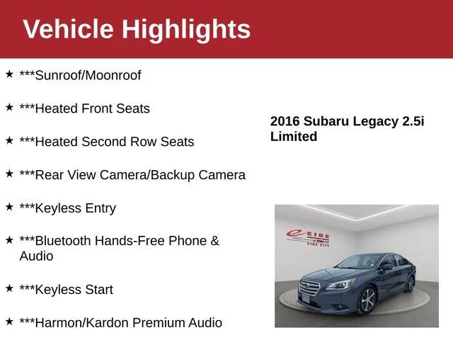 2016 Subaru Legacy 2.5i Limited
