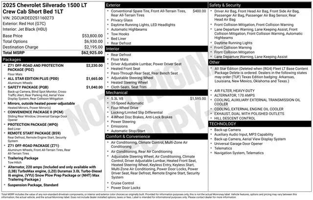 2025 Chevrolet Silverado 1500 4WD Crew Cab Standard Bed LT