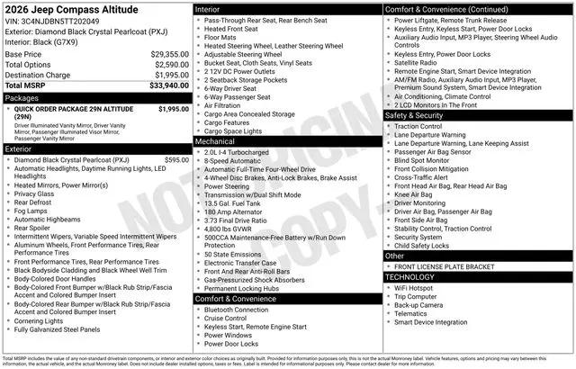 2026 Jeep Compass Latitude Altitude