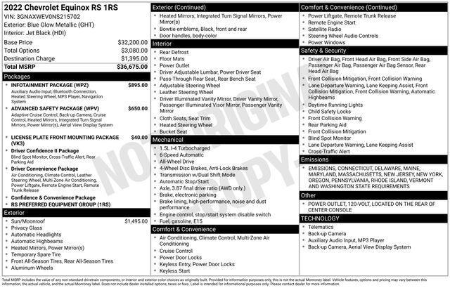 2022 Chevrolet Equinox AWD RS 2022 Chevrolet Equinox AWD RS