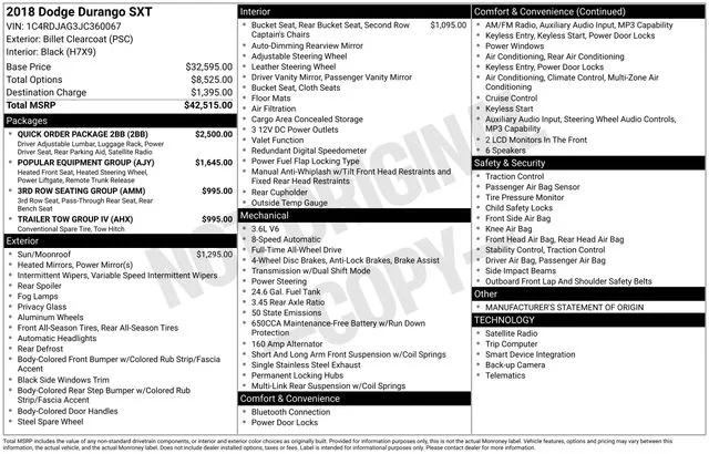 2018 Dodge Durango SXT AWD