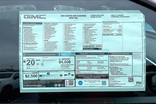 2026 GMC Canyon Elevation, RWD