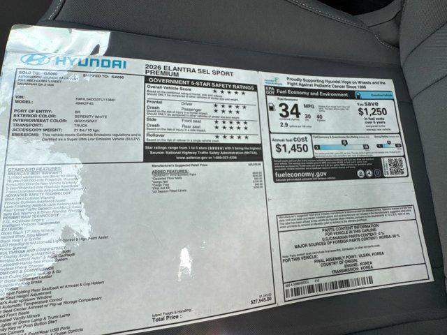 2026 Hyundai Elantra SEL Sport Premium